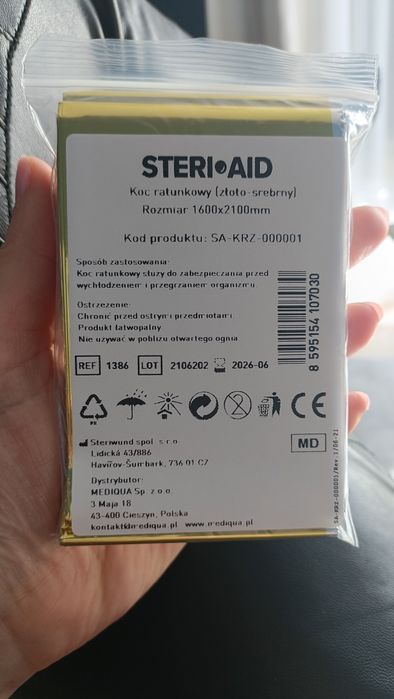 Koc ratunkowy  termiczy 30 szt. Nowe nieodpakowane