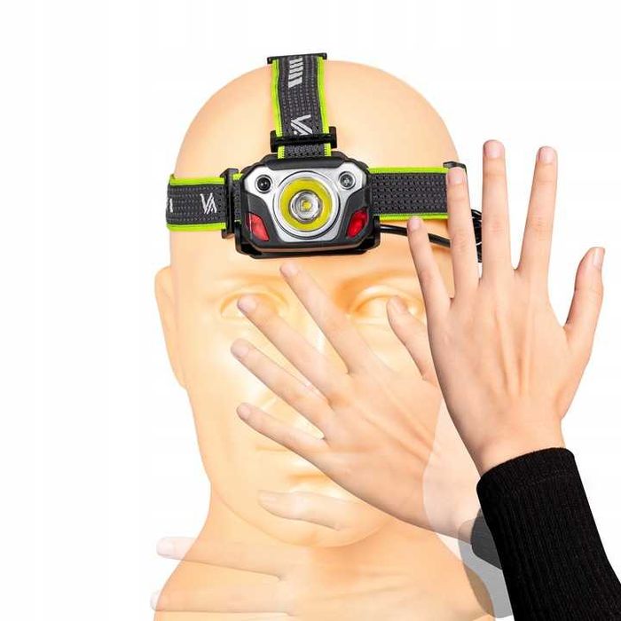 ZESTAW Latarka czołowa LED PRO akumulatorowa 1200lm mocna czołówka 10W