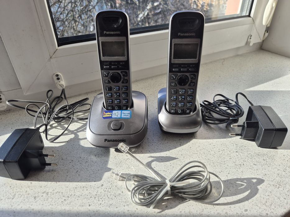 Стаціонарний телефон PANASONIK KX-TG2512UA ДВІ ТРУБКИ!