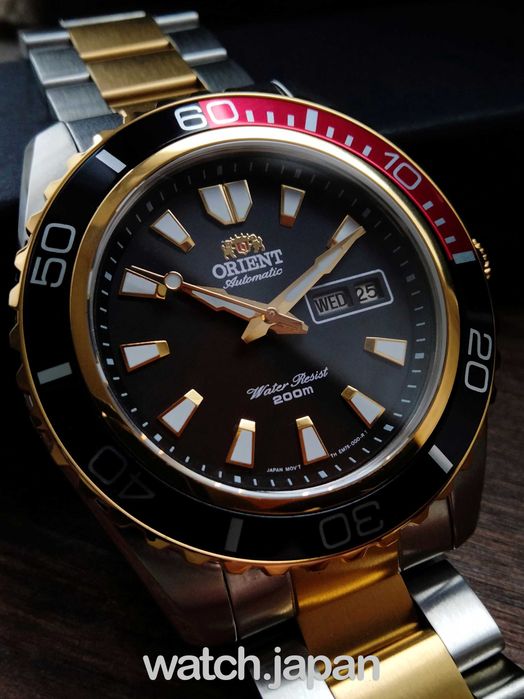 Часы - Годинник дайвер Orient Mako XL Gold Black-Red + Коробочка