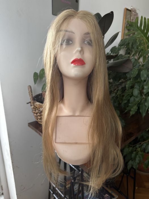 Bardzo dluga blond peruka 100% wlosy naturalne miodowe