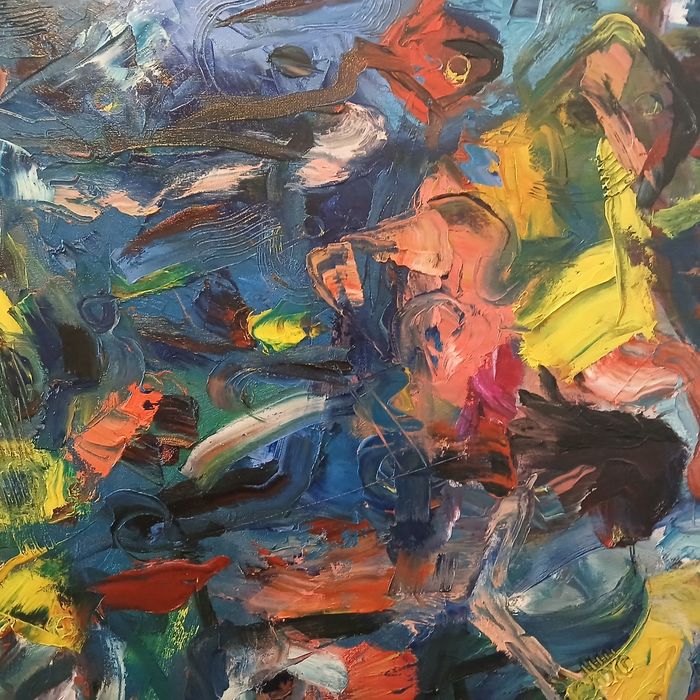 Quadro a óleo sobre tela, abstracto, 60x70cm