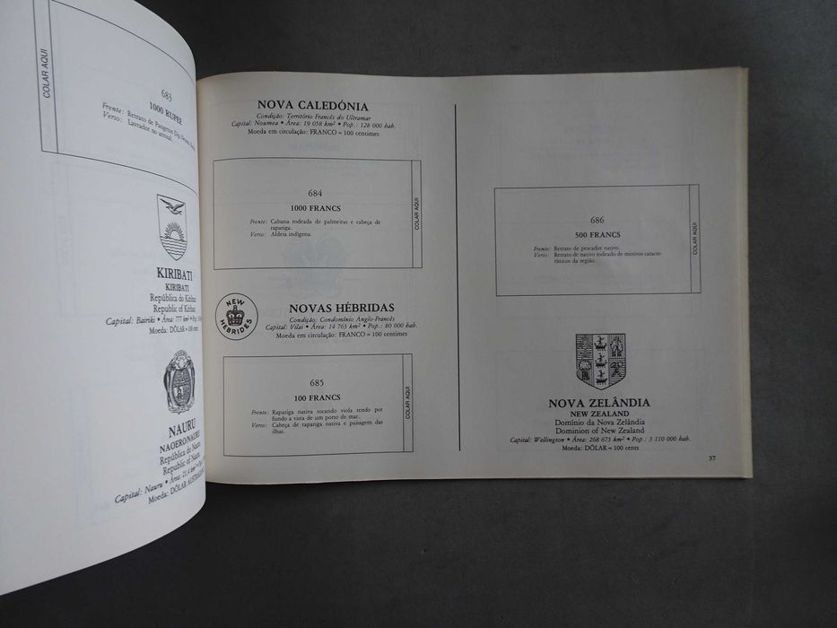 Caderneta de cromos vazia Notas de todo o mundo - Volume IV América ..