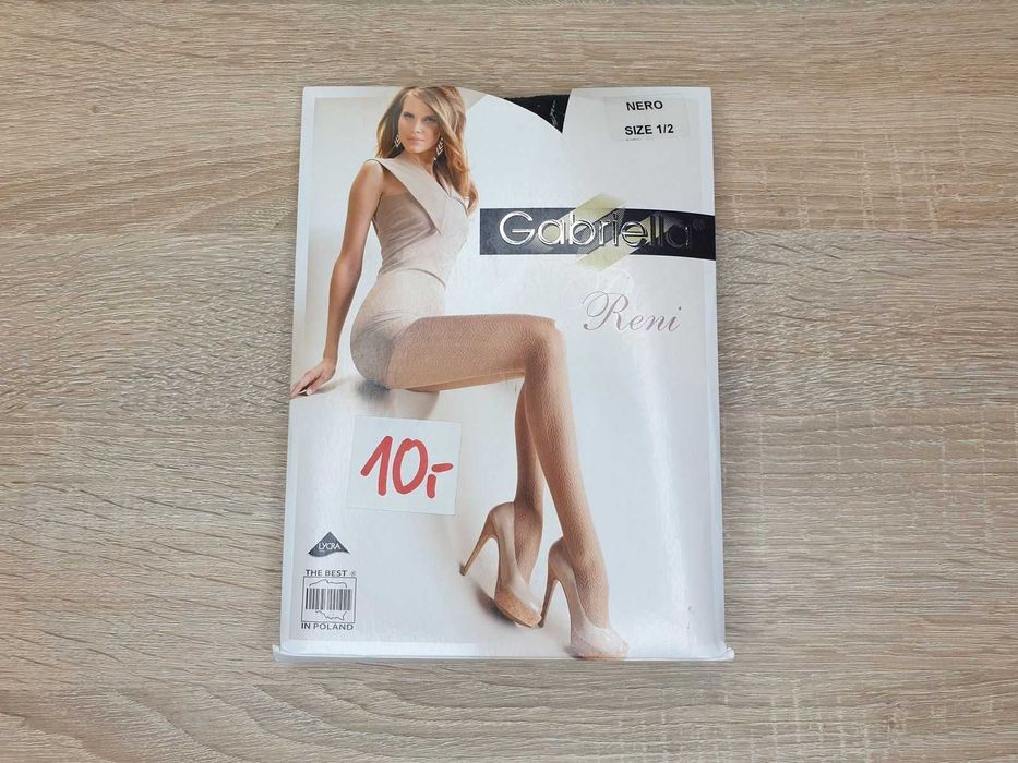 Czarne rajstopy siateczkowe kabaretki ozdobny wzór RENI - 1/2 XS/S