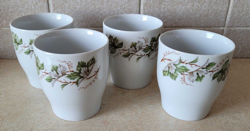 Kubki Porcelana Chodzież liście winorośl