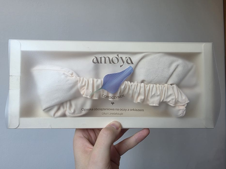 Amoya, opaska relaksacyjna na oczy, naturalna z orkiszem + darmowa dostawa!