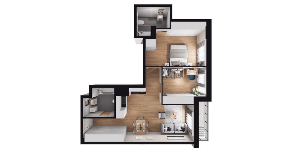 3-pokojowe mieszkanie 60 m² + balkon Bez Prowizji - Widok 3