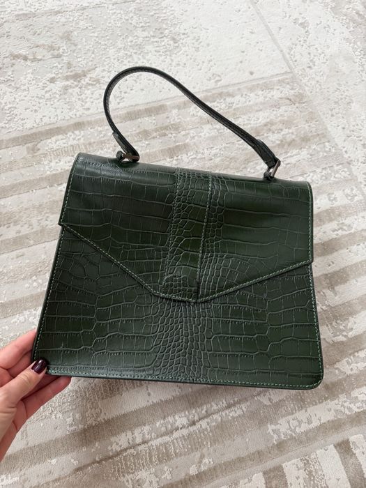 Шкіряна сумка з ефектом шкіри рептилії