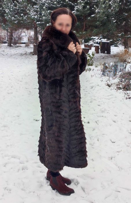 Futro damskie długie naturalne