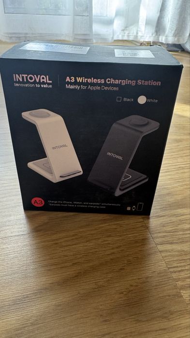 Бездротова зарядна станція Intoval 3 в 1 для Apple iPhone/ iWatch/Airpods