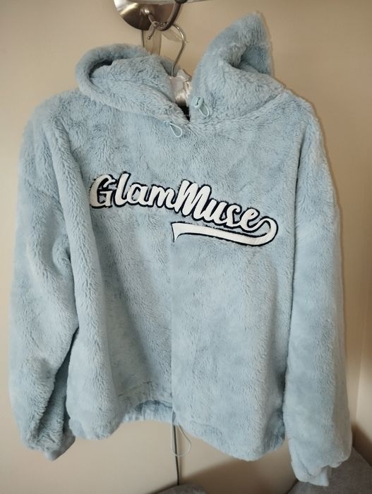 Gruba ciepła pluszowa bluza oversize Bershka M L XL
