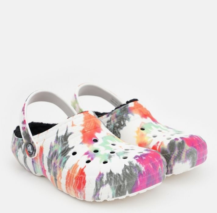 Жіночі крокси сабо тапочки  утеплені Crocs Classic Lined Tie Dye Clog