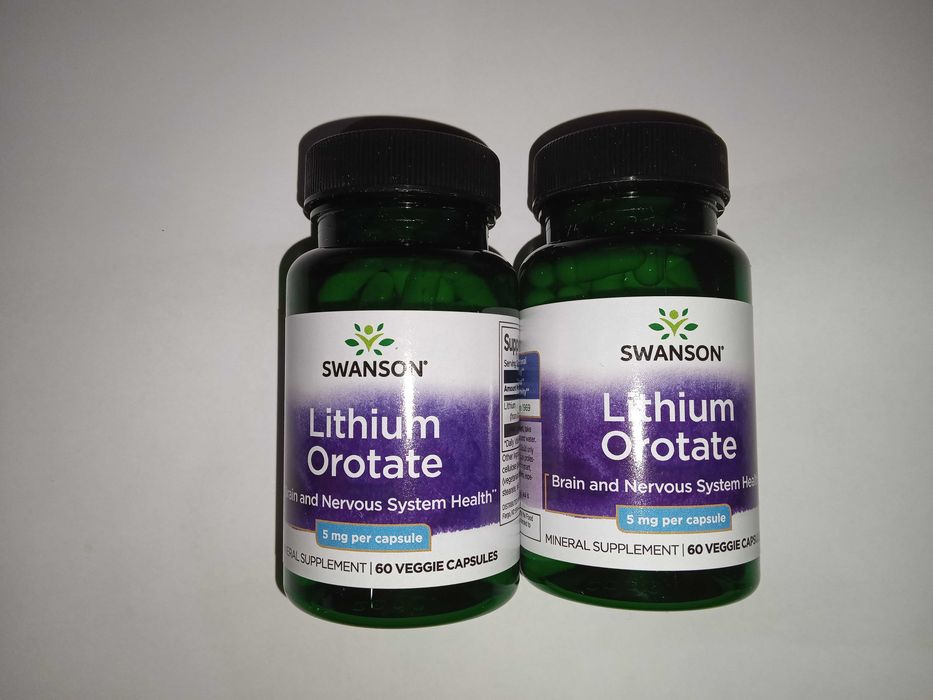 Swanson Lit, Orotan litu, , Lithium Orotate 60 kaps 2 opakowania