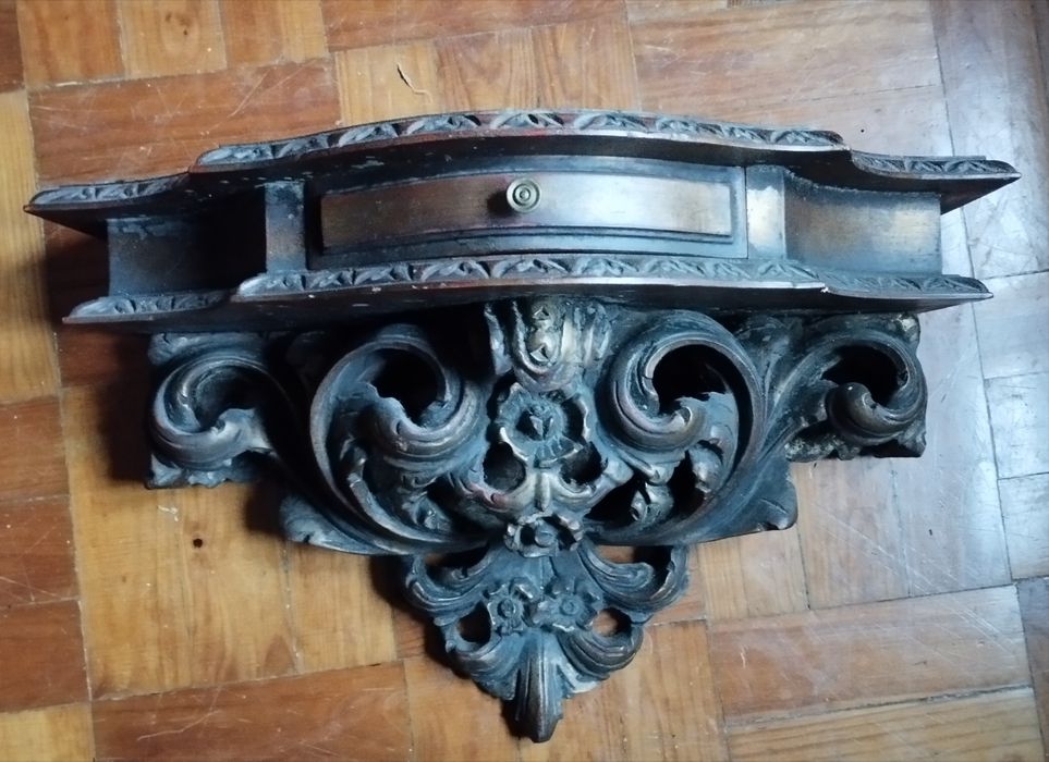 Mísula / Consola de Parede Clássica com Gaveta - Estilo Barroco