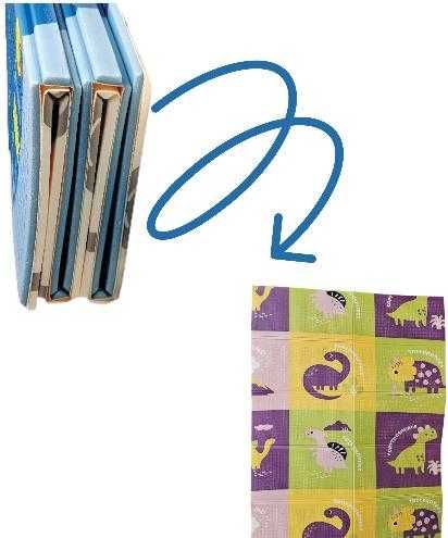 Mata piankowa edukacyjna dla dzieci składana 200x180 zwierzęta