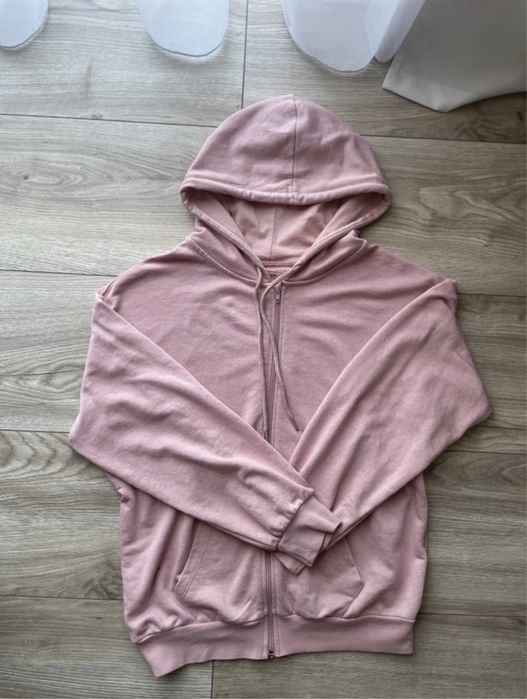 C&A Clockhouse bluza rozpinana z kapturem różowa luźna oversize cienka