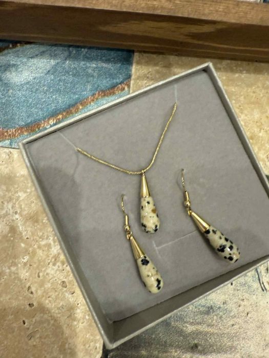 Kolczyki łańcuszek i wisiorek nowy