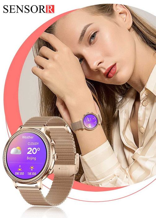 SMARTWATCH ZEGAREK Damski DLA KOBIETY Rozmowy Ciśnienie Polskie Menu