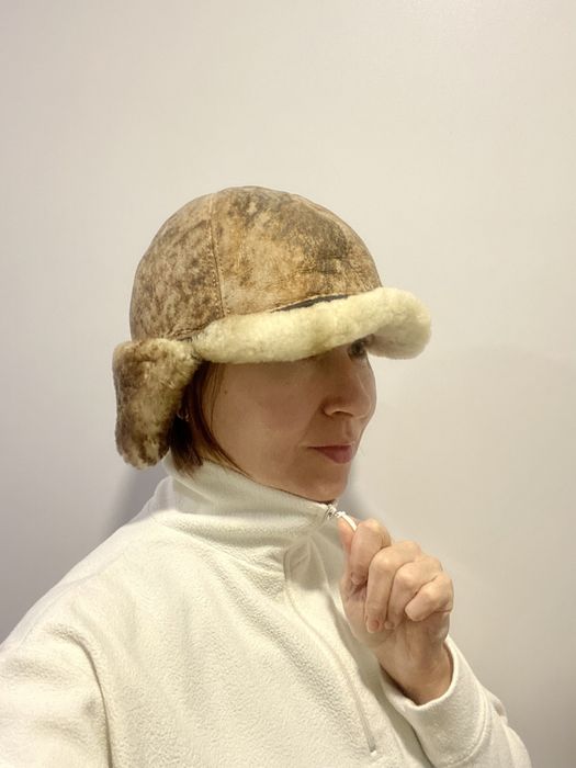 Шапка ушанка из натуральной овчины