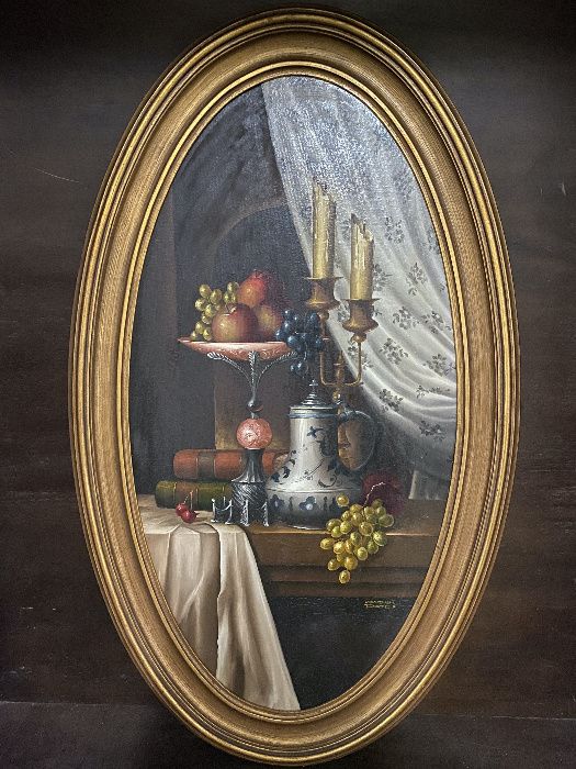 Quadro Pintura a Óleo Natureza Morta Joaquim Pato