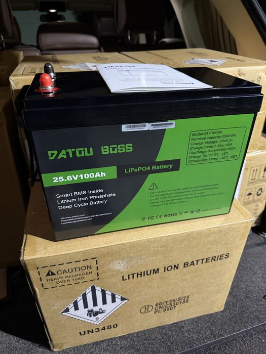 LifePo4 25.6V 100Ah BLUETOOTH літій-залізо-фосфатний акумулятор 2560W