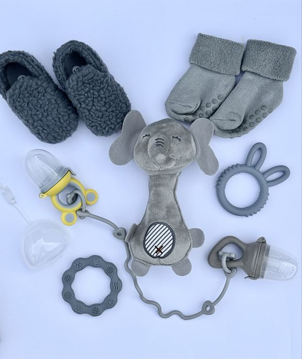 Аксесуари для немовлят, носки, метрика, фотоштамп, ніблер, повязки