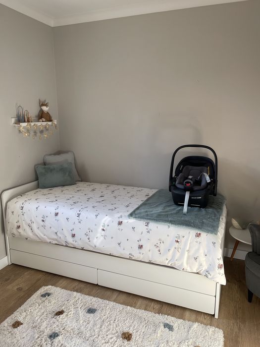 Cama solteiro com cama extra e 2 gavetas