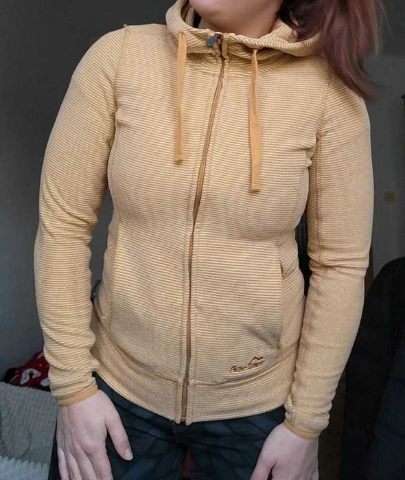 Rozpinany damski polar turystyczny trekkingowy z kapturem 36 S