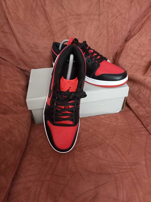 Акція кросівки чоловічі шкіряні Nike ( Найк) Air (Аір) червоно-чорні