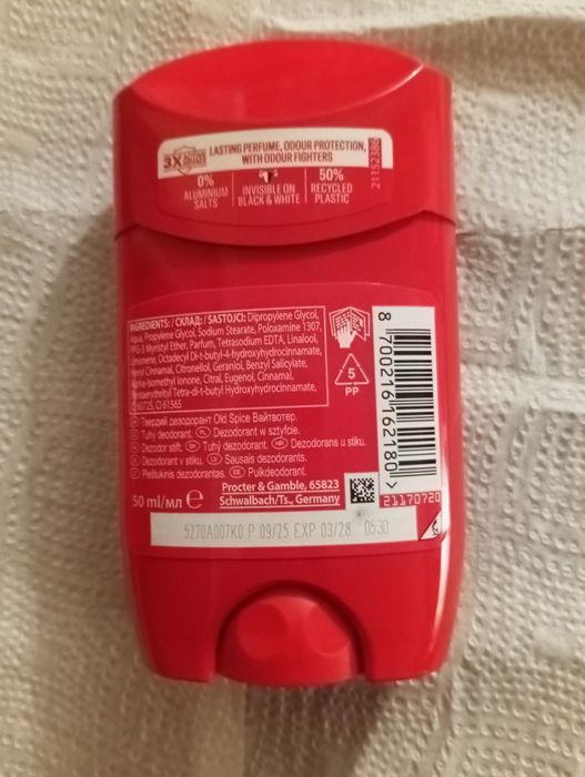 Old Spice Whitewater Dezodorant w sztyfcie dla mężczyzn 50ml. 6 szt.