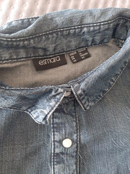 Ciążowa sukienka 40 midi lekki jeans