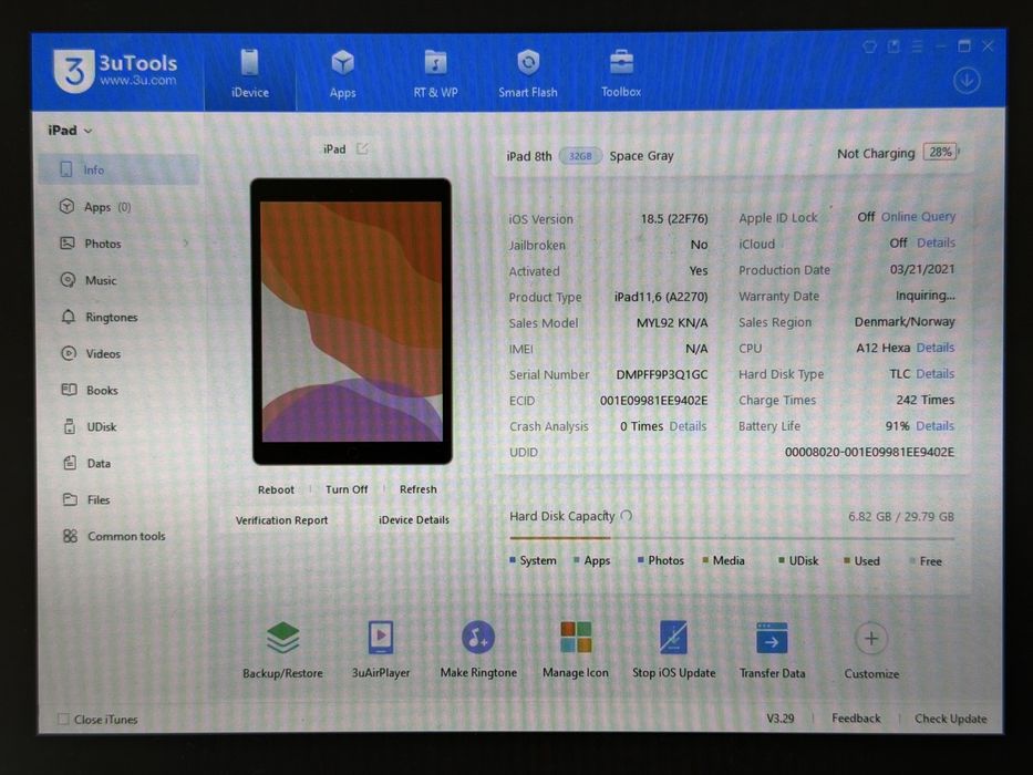 iPad 8. gen. (A2270) - 32GB - faktura VAT 23%