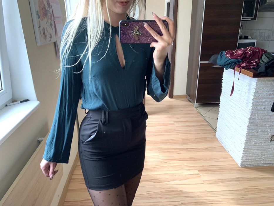 Koszula butelkowa zielen H&M s