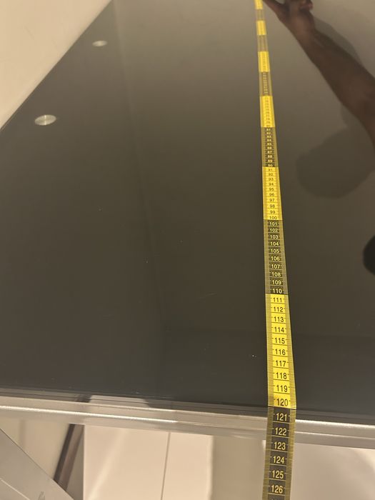Mesa de Jantar Extensível em Vidro Preto (120 cm a 180 cm)