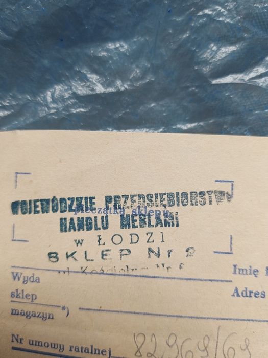 Stary dokument Rachunek 1969rok