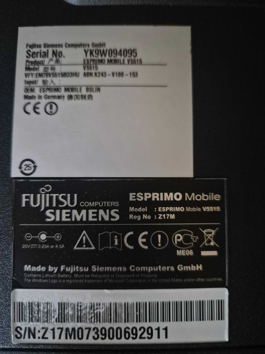 Ноутбук Fujitsu Siemens ESPRIMO Mobile V5515