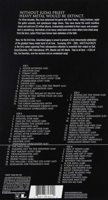 Подарункове видання Judas Priest - Metalogy (2004) (4xCD + Book)