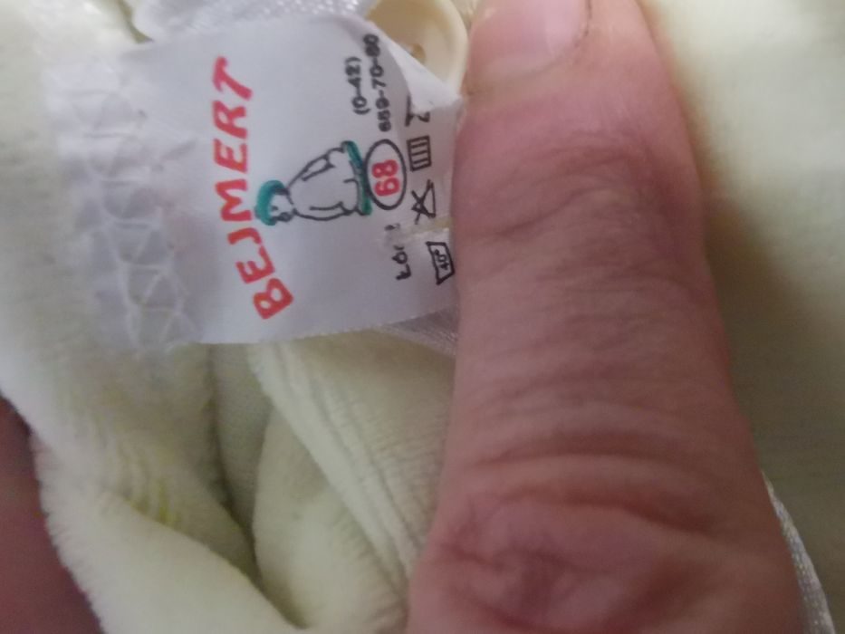 Żółty pluszowy komplecik r 68