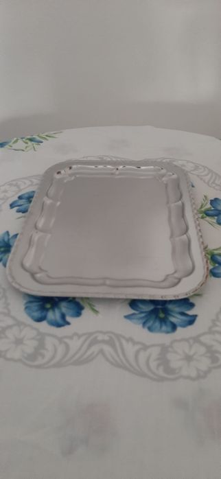 Tabuleiro rectangular prateado