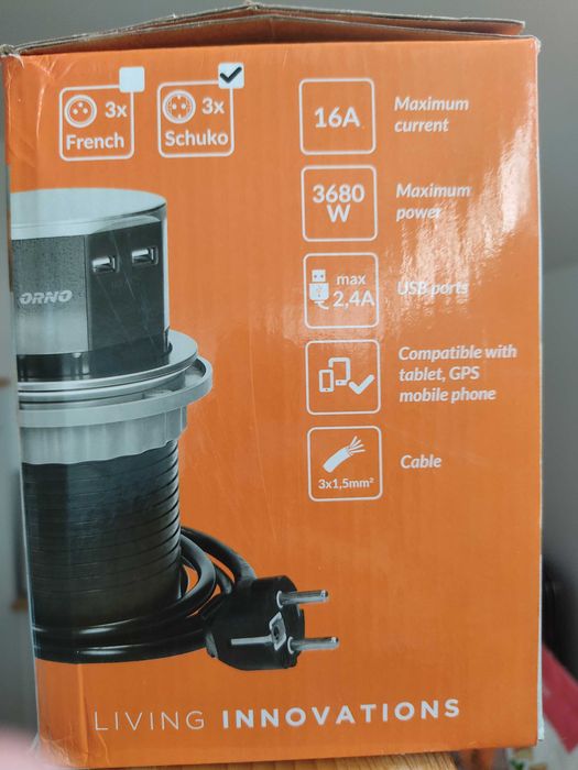 Tomada vertical Orno 4 entradas+ Usb