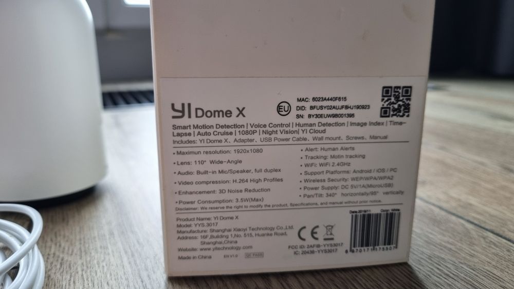 Продам камеру YI Dome X 1080