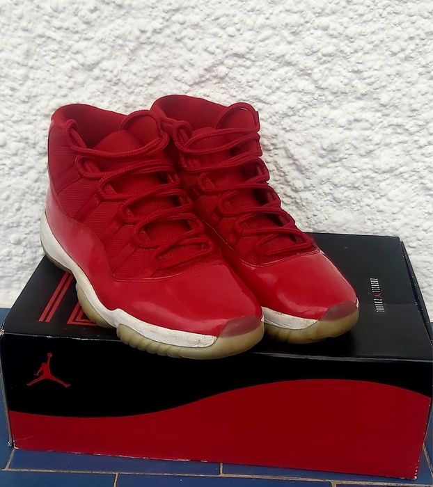 jordan 11 red in white