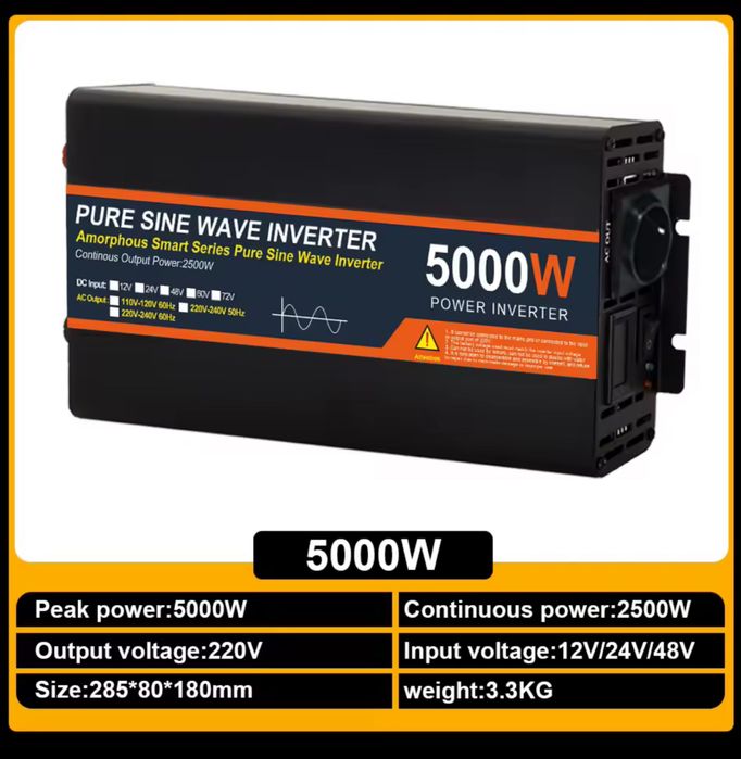 Conversor de 12V ou 24V para 220V novos de 4000 ou 5000