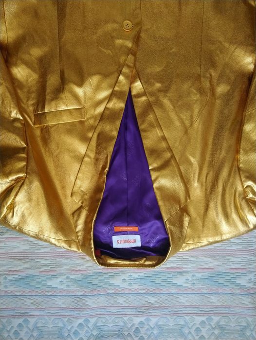 Косплей карнавальний піджак золотий з краваткою 2XL /3XL розмір