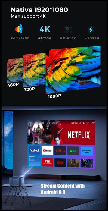 Проектор BYINTEK X25 4k smart телевизор экран смарт тв ps4/5 xbox swit