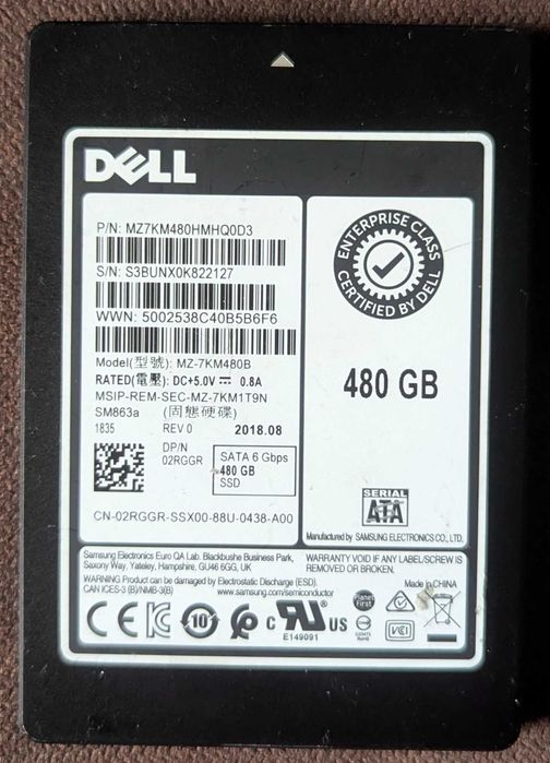 Samsung PM883/SM863a 480gb !