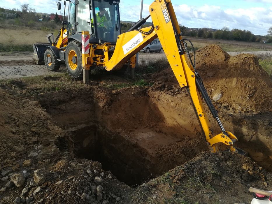 usługi koparkoładowarką, minikoparką