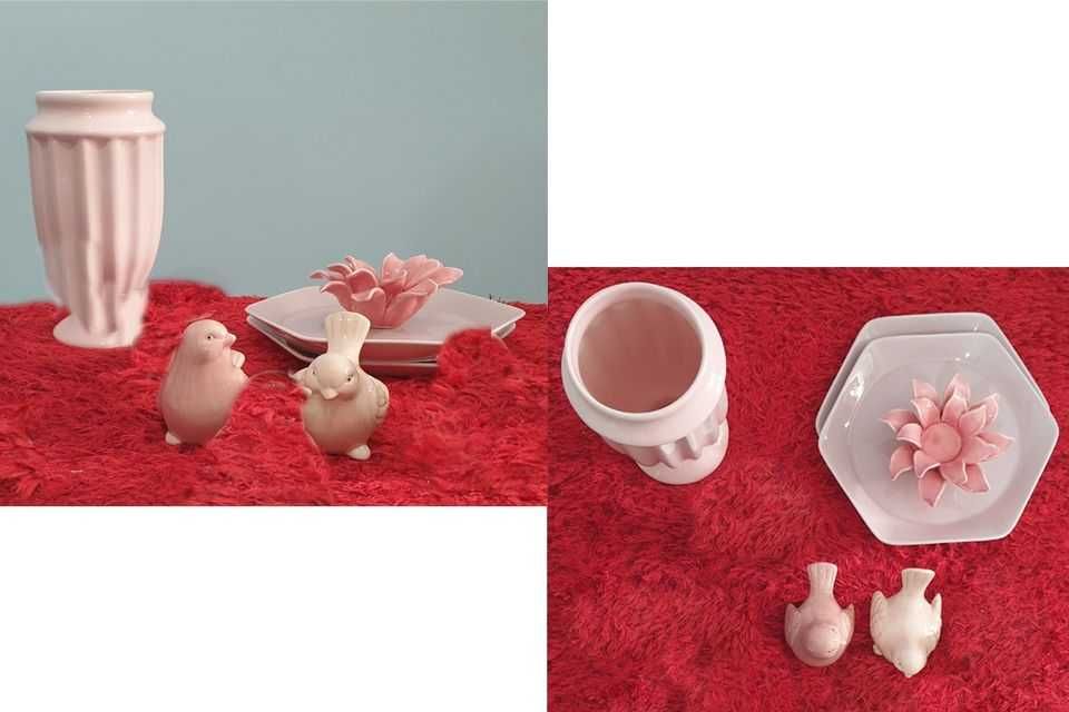 Conjunto Cerâmica Festas COR ROSA 18 PEÇAS