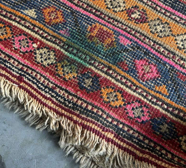 Piękny wełniany dywan chodnik vintage design lata 70 130x360 cm
