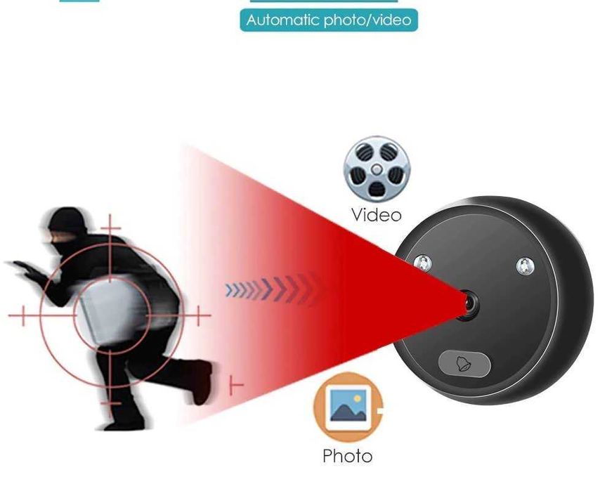 Цифровой видео глазок - звонок 2,4 дюймовый экран ИК Ночного Видения